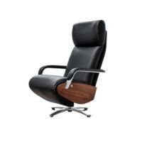 Bild von BERG Furniture Coda Sessel mit Fernbedienung SH: 49 cm - Rustikales schwarzes Leder/Walnuss