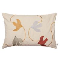 Bild von Ferm Living Swif Besticktes Kissen, rechteckig, 60 x 40 cm, Bio-Baumwolle/Mehrfarbig