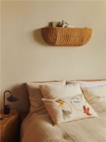 Bild von Ferm Living Swif Besticktes Kissen, rechteckig, 60 x 40 cm, Bio-Baumwolle/Mehrfarbig