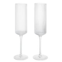Bild von Ferm Living Ripple Champagnerglas 15 cl 2er-Set - Klarglas