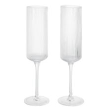 Bild von Ferm Living Ripple Champagnerglas 15 cl 2er-Set - Klarglas