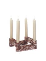 Bild von Ferm Living Newel Modular Kerzenhalter 4er Set 18x18 cm - Marmor/Rosso