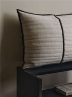 Bild von Ferm Living Vari Quilted Kissen Rechteckig 80x60 cm - Natur/Dunkel
