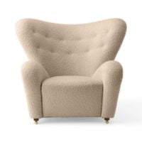 Bild von Audo Copenhagen The Tired Man Loungesessel H: 88 cm - Dunkel gebeizte Eiche/Baena 15