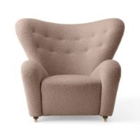 Bild von Audo Copenhagen The Tired Man Loungesessel H: 88 cm - Dunkel gebeizte Eiche/Baena 93
