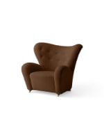 Bild von Audo Copenhagen The Tired Man Loungesessel H: 88 cm - Dunkel gebeizte Eiche/Baena 95