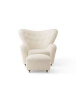 Bild von Audo Copenhagen The Tired Man Loungesessel H: 88 cm - Dunkel gebeizte Eiche/Baena YC04064-03