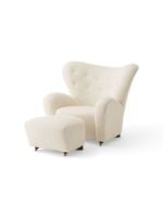 Bild von Audo Copenhagen The Tired Man Loungesessel H: 88 cm - Dunkel gebeizte Eiche/Baena YC04064-03