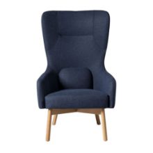 Bild von FDB Furniture L35 Gejsa Ohrensessel, H: 110,5 cm, Eiche/36 Blau