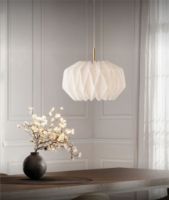 Bild von Le Klint 164 Softly Pleated I Pendelleuchte Rund M Ø: 62 cm - Messing/Weiß