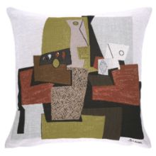 Bild von Poulin Design Picasso Pude 45x45 cm - Flasche und Tabakpäckchen (1921)