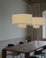 Bild von New Works Margin Pendant Lamp Ø: 70 cm - Beige/Canvas