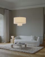 Bild von New Works Margin Pendant Lamp Ø: 90 cm - Beige/Canvas