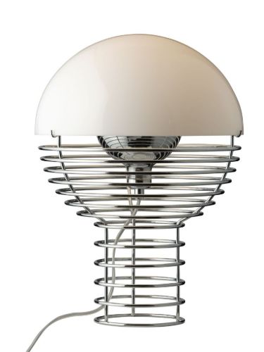 Verpan Wire Tischleuchte Ø: 30 cm - Chrom/Weiß
