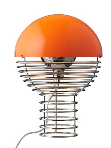 Verpan Wire Tischleuchte Ø: 30 cm - Chrom/Orange