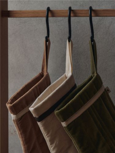Ferm Living Vari Gesteppter Weihnachtsstrumpf H: 40 cm - Baumwolle/Khaki