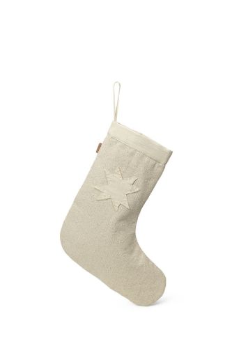 Ferm Living Vela Christmas Stocking H: 50 cm - Natural/Cotton