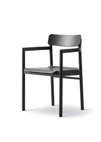 &Tradition 3445 Stuhl, Höhe: 79,5 cm – Schwarz lackierte Eiche