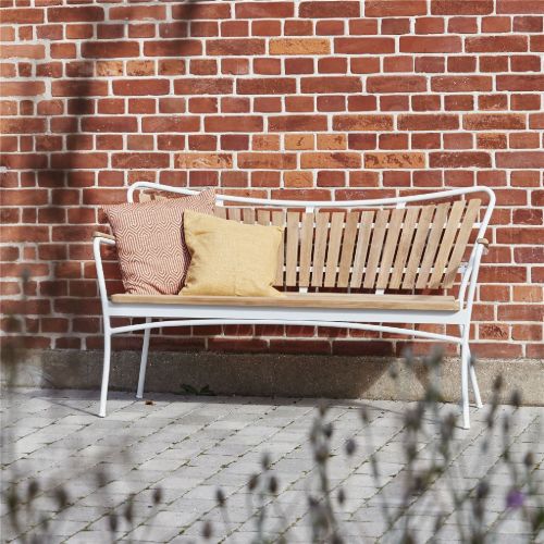 Mandalay Marguerit Gartenbank 3-Sitzer L: 143 cm - Weiß/Teak