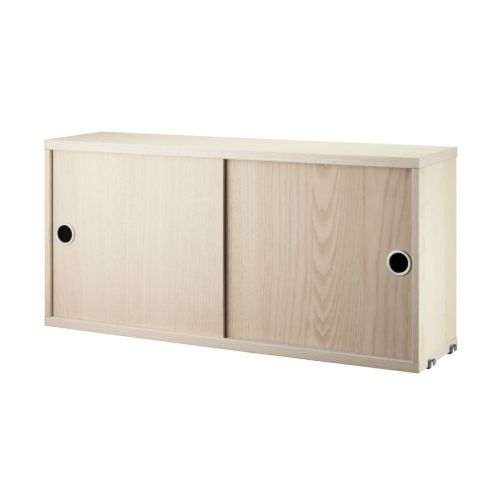 String Furniture Cabinet With Sliding Doors B: 78 cm - Ash