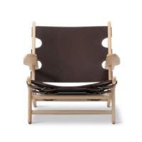 Bild von Fredericia Furniture 2229 Børge Mogensen Limited Edition Jagdstuhl 75-jähriges Jubiläum - Geölte Esche/Dunkelbraunes Leder