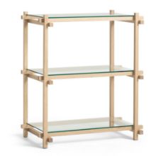 Bild von HAY Woody Column Low 2.0 B: 75,5 cm - Seifenbehandelte Eiche/Glas