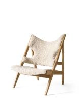 Bild von Audo Knitting Lounge Chair Schaffell H: 90,6 cm - Eiche Natur/Schaffell Curly CAL117