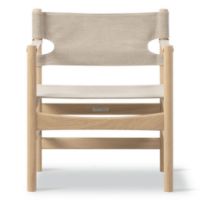 Bild von Fredericia Furniture 2021 Der Canvas Chair von Børge Mogensen – Natürliches Canvas/hell geölte Eiche