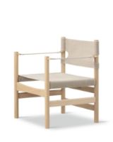Bild von Fredericia Furniture 2021 Der Canvas Chair von Børge Mogensen – Natürliches Canvas/hell geölte Eiche