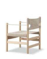 Bild von Fredericia Furniture 2021 Der Canvas Chair von Børge Mogensen – Natürliches Canvas/hell geölte Eiche