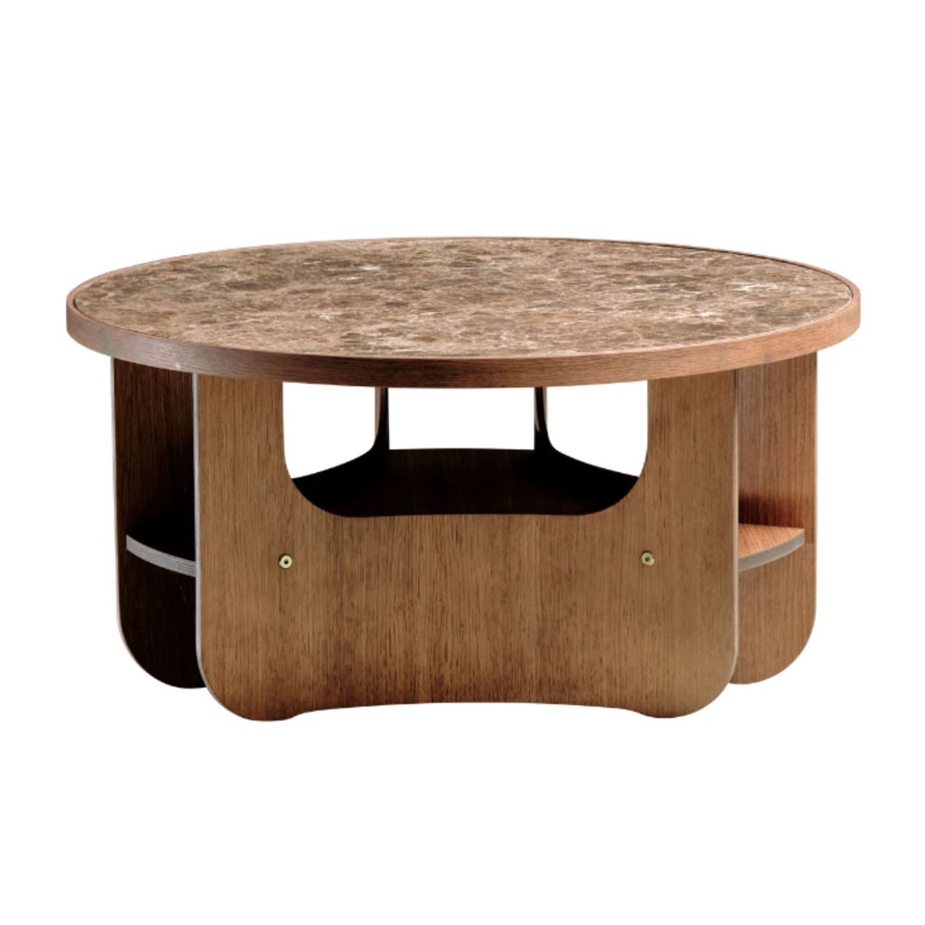 Bild von Bent Hansen Vido Couchtisch Ø: 81,5 cm - Geräucherte Eiche/Brauner Marmor