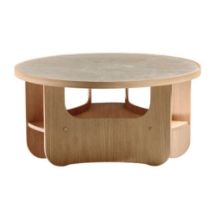 Bild von Bent Hansen Vido Couchtisch Ø: 81,5 cm - Geölte Eiche/Heller Marmor