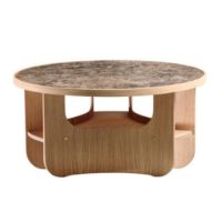 Bild von Bent Hansen Vido Couchtisch Ø: 81,5 cm - Geölte Eiche/Brauner Marmor