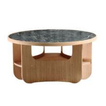 Bild von Bent Hansen Vido Couchtisch Ø: 81,5 cm - Geölte Eiche/Schwarzer Marmor