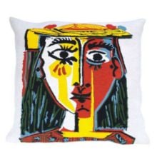 Bild von Poulin Design Picasso Pude 45x45 cm – Porträt einer Frau mit Hut