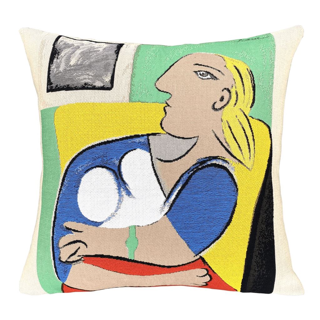 Bild von Poulin Design Picasso Pude 45x45 cm – Gelber und blauer Faun, der die Diaule spielt (1946)