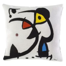 Bild von Poulin Design MIRÓ Pude 45x45 cm – Zwei von einem Vogel heimgesuchte Figuren