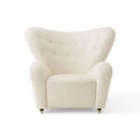 Bild von Audo Copenhagen The Tired Man Loungesessel H: 88 cm - Dunkel gebeizte Eiche/Baena 14