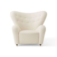 Bild von Audo Copenhagen The Tired Man Loungesessel H: 88 cm - Dunkel gebeizte Eiche/Baena 14