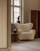 Bild von Audo Copenhagen The Tired Man Loungesessel H: 88 cm - Dunkel gebeizte Eiche/Baena 14