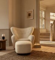 Bild von Audo Copenhagen The Tired Man Loungesessel H: 88 cm - Dunkel gebeizte Eiche/Baena 14