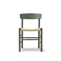 Bild von Fredericia Furniture 3239 J39 Mogensen Esszimmerstuhl SH: 46 cm – Khakigrüne Buche/Naturgeflecht