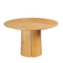 Bild von Esstisch Skovby SM33 inkl. 3 Verlängerungsplatten Ø: 123–149 cm – Natur geölte Wildeiche