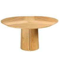 Bild von Esstisch Skovby SM33 inkl. 3 Verlängerungsplatten Ø: 123–149 cm – Natur geölte Wildeiche