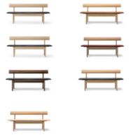 Bild von Fredericia Furniture 3171 Mogensen Polsterbank L: 171,5 cm - Geölte Eiche/Schwarzes Primo-Leder