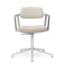 Bild von Vipp 453+ Swivel Stol u. Hjul - Aluminium/Off-White/Light Grey