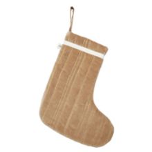 Bild von Ferm Living Vari Stepp-Weihnachtsstrumpf H: 40 cm - Baumwolle/Hellbraun