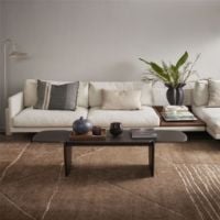 Bild von Rezas Landscape Fields Teppich 240x170 cm - Braun