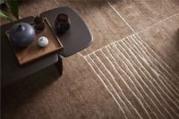 Bild von Rezas Landscape Fields Teppich 240x170 cm - Braun