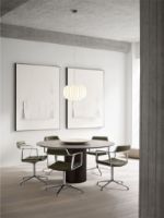 Bild von Vipp 452 Drehsessel mit Rollen – Aluminium / Lederbezug Bosco Green